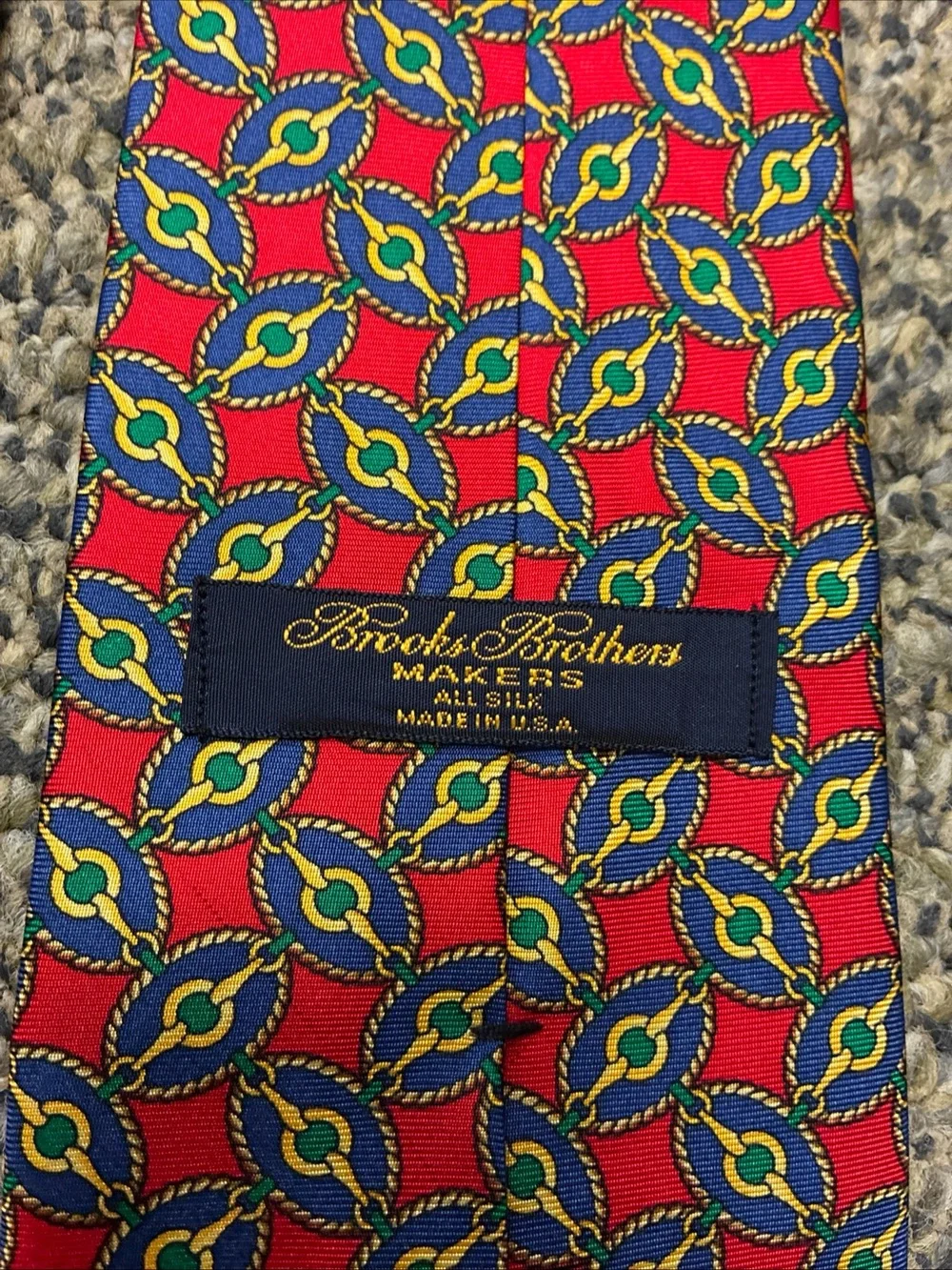 Brooks Brothers Red Geometric Tie and Navy & Red Striped Tie made in USA